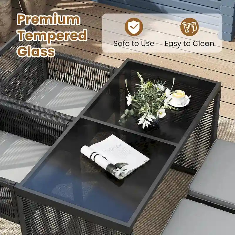 Costway 5 PCSPEWickerPatioDiningSet Outdoor Conversation Set with - See Details