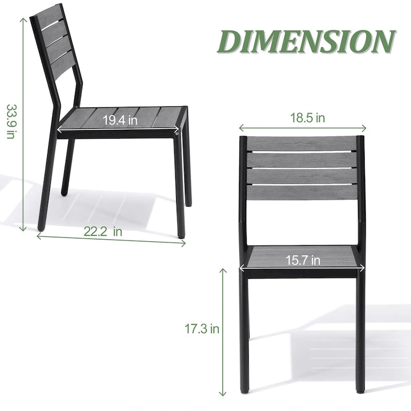 7-Piece Outdoor Aluminum Rectangular Dining Table with Chairs