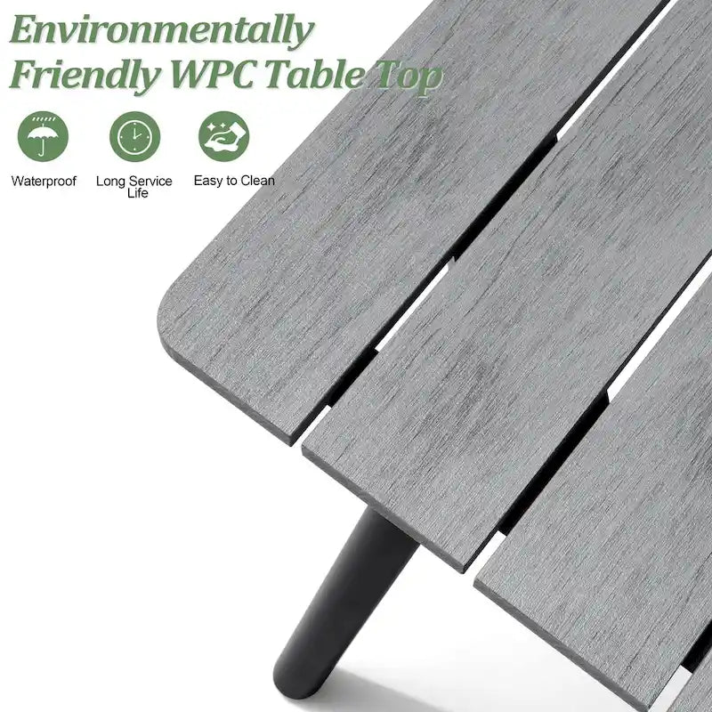 7-Piece Outdoor Aluminum Rectangular Dining Table with Chairs