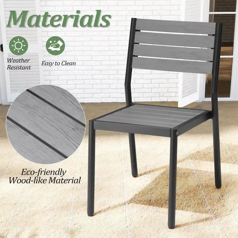 7-Piece Outdoor Aluminum Rectangular Dining Table with Chairs