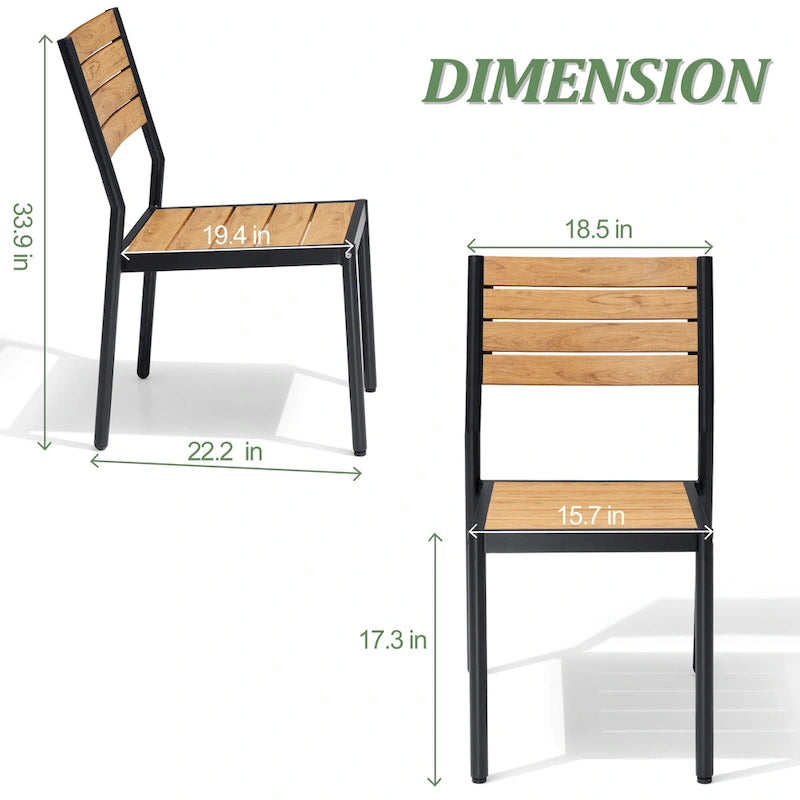 7-Piece Outdoor Aluminum Rectangular Dining Table with Chairs