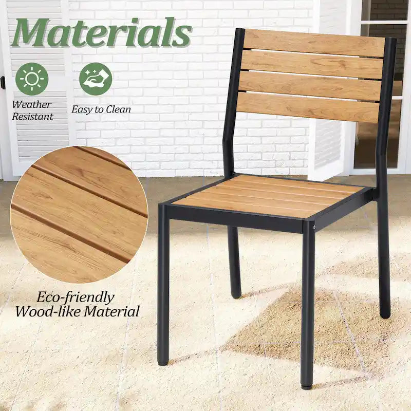 7-Piece Outdoor Aluminum Rectangular Dining Table with Chairs