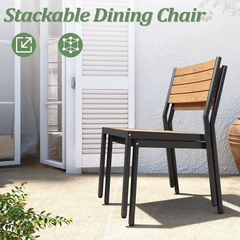 7-Piece Outdoor Aluminum Rectangular Dining Table with Chairs