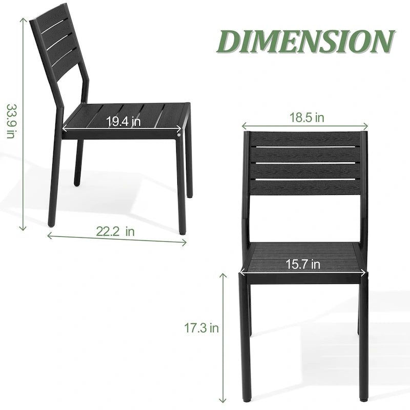 7-Piece Outdoor Aluminum Rectangular Dining Table with Chairs