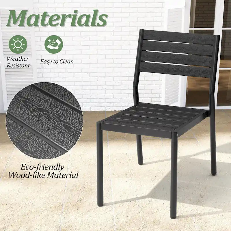 7-Piece Outdoor Aluminum Rectangular Dining Table with Chairs