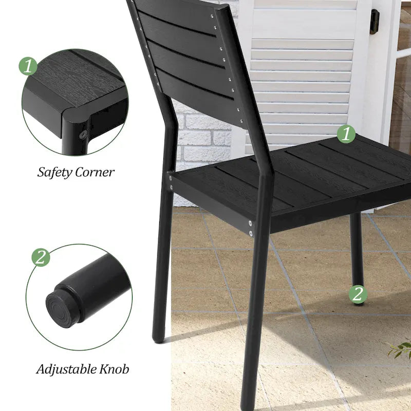 7-Piece Outdoor Aluminum Rectangular Dining Table with Chairs