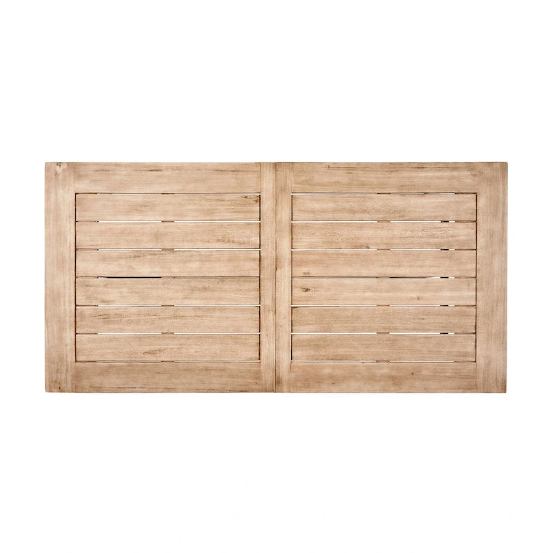 3-Piece Outdoor Patio Picnic Dining Set with 2 Benches, Acacia Wood and Metal Frame