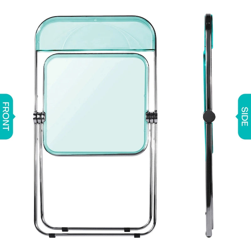 Folding Dining Chair with Acrylic Seat and Metal Frame