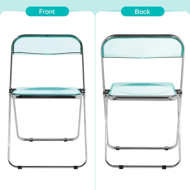 Folding Dining Chair with Acrylic Seat and Metal Frame