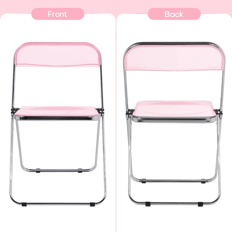 Folding Dining Chair with Acrylic Seat and Metal Frame