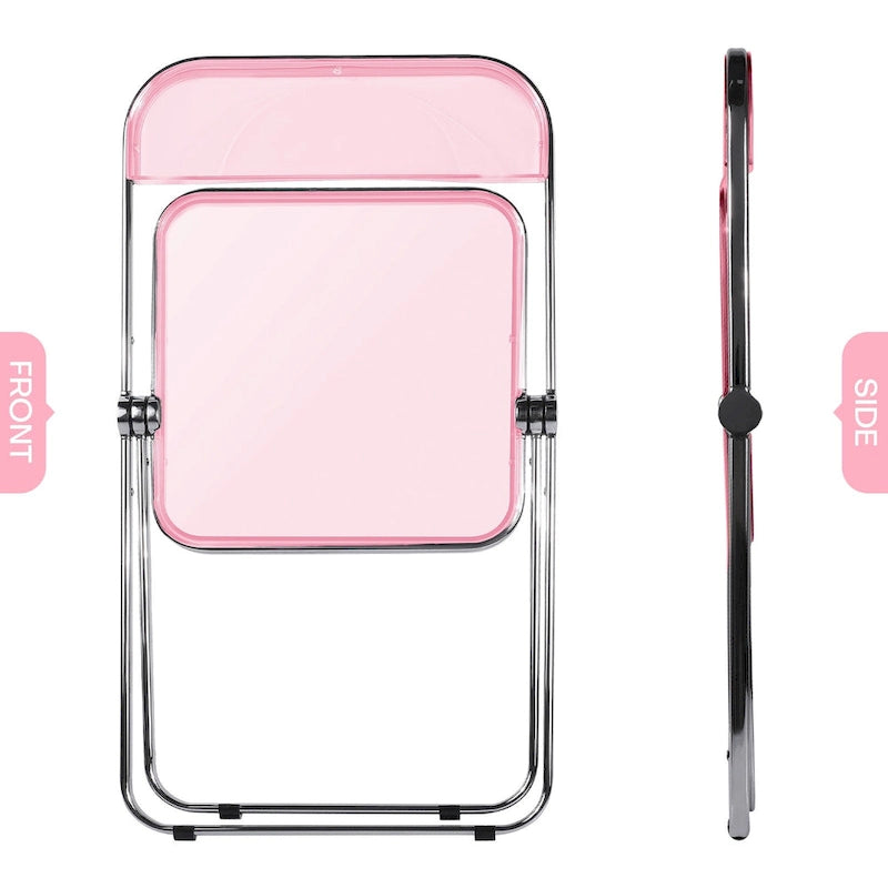 Folding Dining Chair with Acrylic Seat and Metal Frame