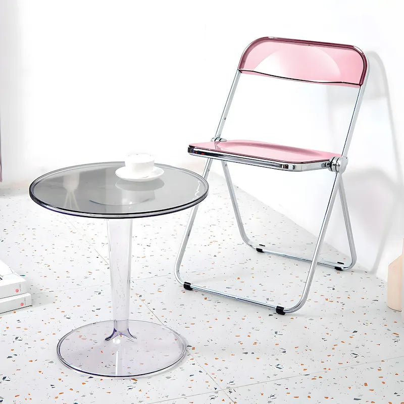 Folding Dining Chair with Acrylic Seat and Metal Frame
