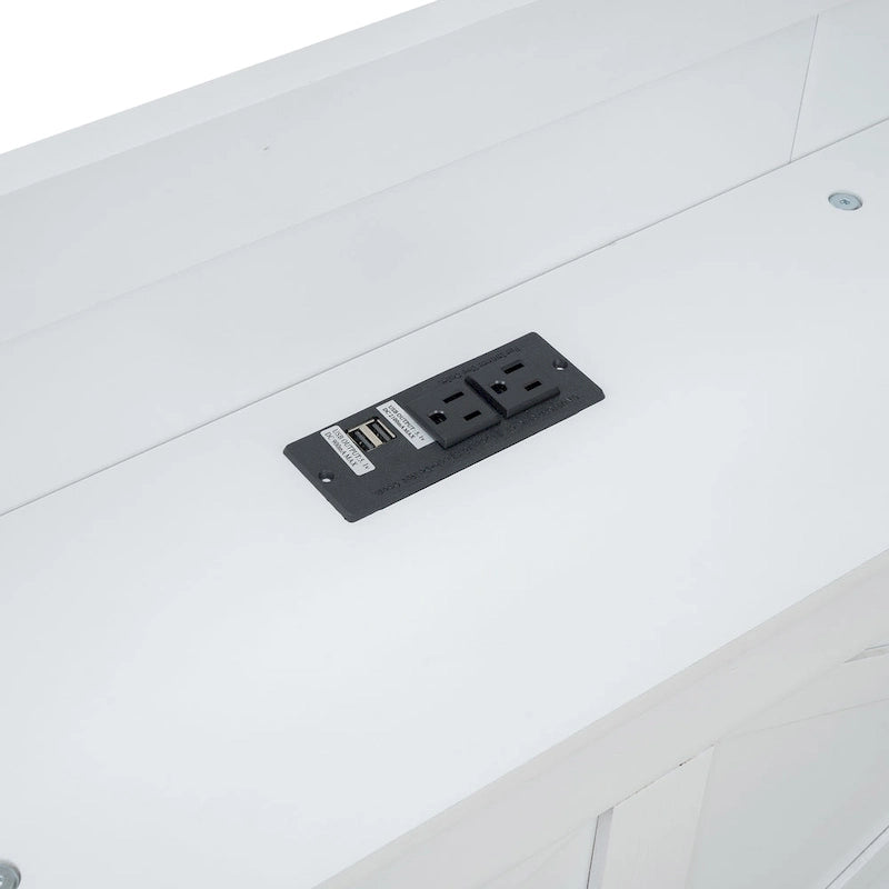 Wooden Platform Bed with Storage Headboard, 3 Drawers and Trundle - White and Gray for Twin/Full