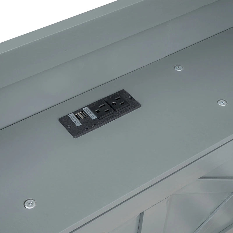 Wooden Platform Bed with Storage Headboard, 3 Drawers and Trundle - White and Gray for Twin/Full