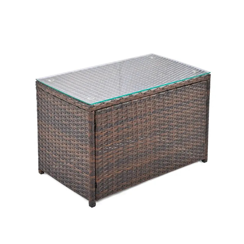 6 Piece Outdoor Round Sofa Set, All Weather Patio Conversation Set, PE Wicker Rattan Sectional Sofa Set with Coffee Table