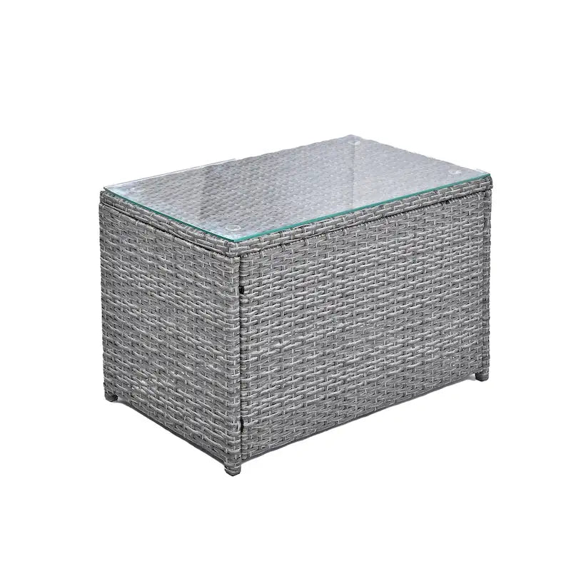 6 Piece Outdoor Round Sofa Set, All Weather Patio Conversation Set, PE Wicker Rattan Sectional Sofa Set with Coffee Table