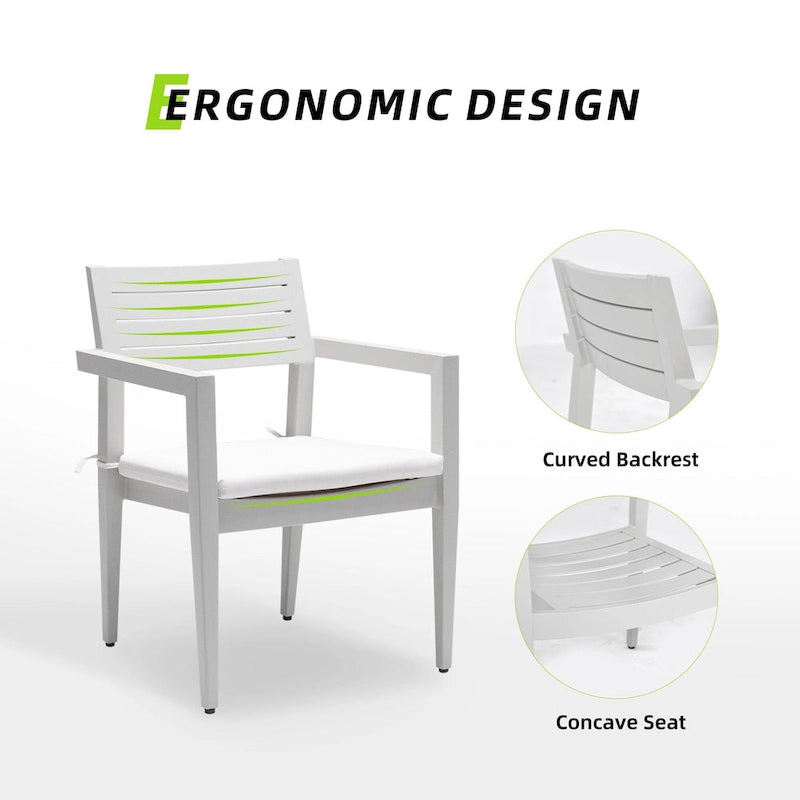 7-Piece Outdoor Patio Dining Set, Rectangular Table with Umbrella Hole, 4 Chairs and 2 Swivel Chairs with Fabric Cushioned