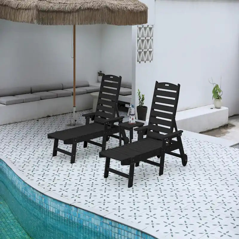 3-Piece Oversized Chaise Lounge Chair Set