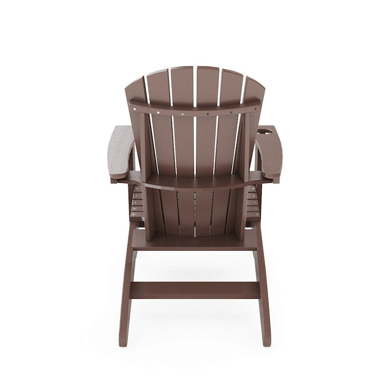 Brown Adirondack Chair - Sturdy Hdpe Poly Lumber For Poolside, Patio, And Garden Relaxation