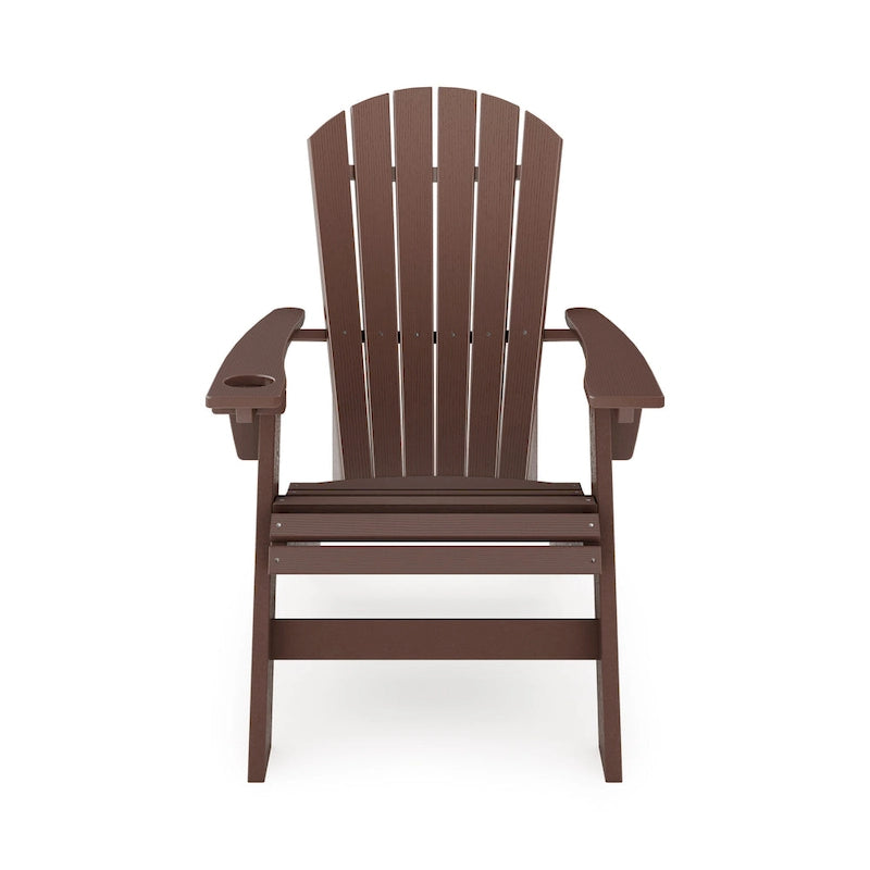 Brown Adirondack Chair - Sturdy Hdpe Poly Lumber For Poolside, Patio, And Garden Relaxation