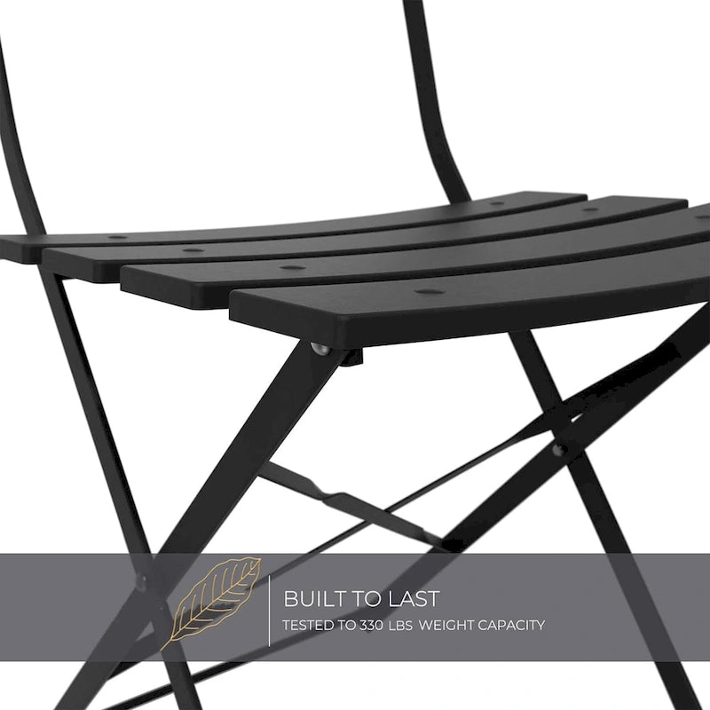 3-Piece Bistro Set Folding Outdoor Furniture Sets with Premium Steel Frame Portable Design for Bistro & Balcony