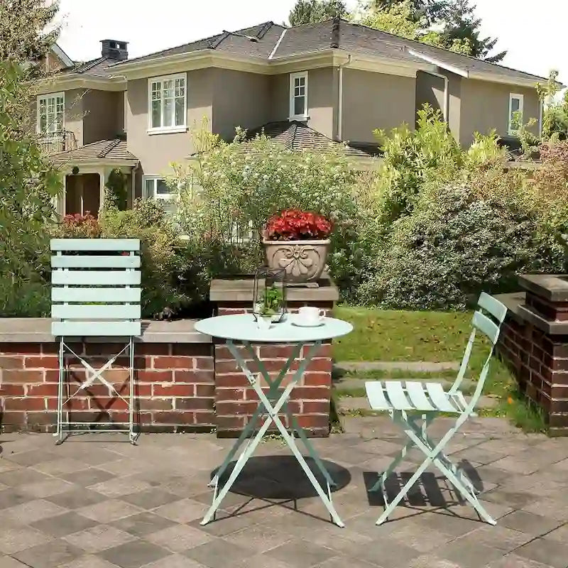 3-Piece Bistro Set Folding Outdoor Furniture Sets with Premium Steel Frame Portable Design for Bistro & Balcony