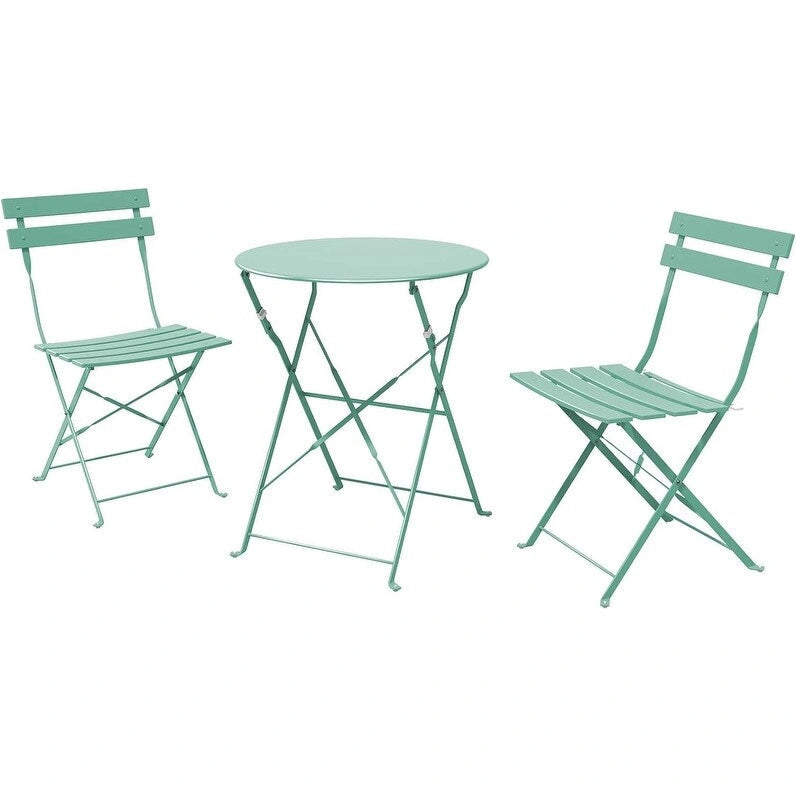 3-Piece Bistro Set Folding Outdoor Furniture Sets with Premium Steel Frame Portable Design for Bistro & Balcony