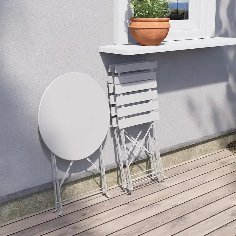 3-Piece Bistro Set Folding Outdoor Furniture Sets with Premium Steel Frame Portable Design for Bistro & Balcony