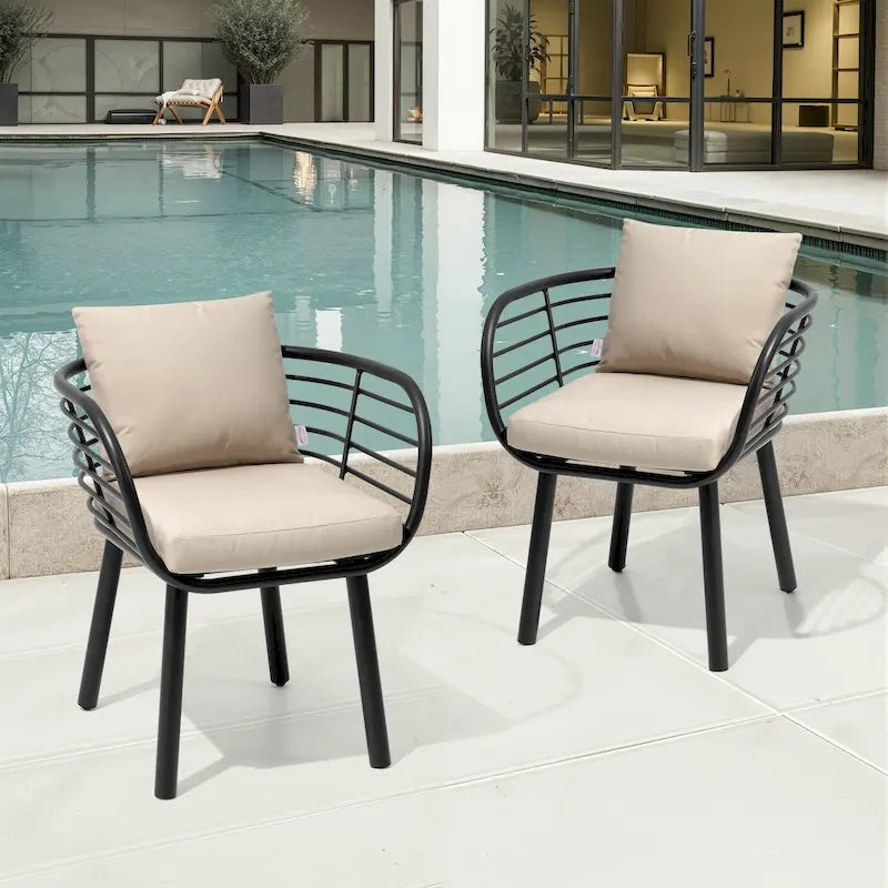 Aluminum Dining Chair with Sunbrella Seat and Back Cushions