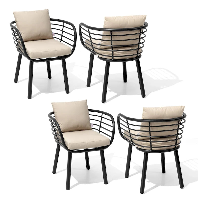 Aluminum Dining Chair with Sunbrella Seat and Back Cushions