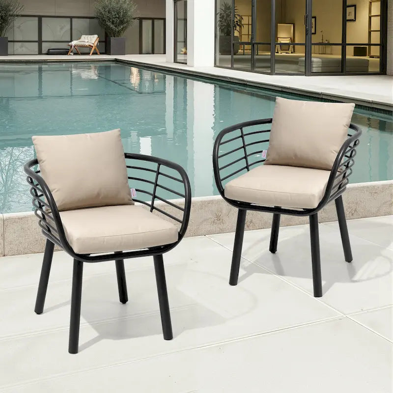 Aluminum Dining Chair with Sunbrella Seat and Back Cushions