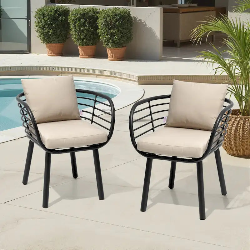 Aluminum Dining Chair with Sunbrella Seat and Back Cushions