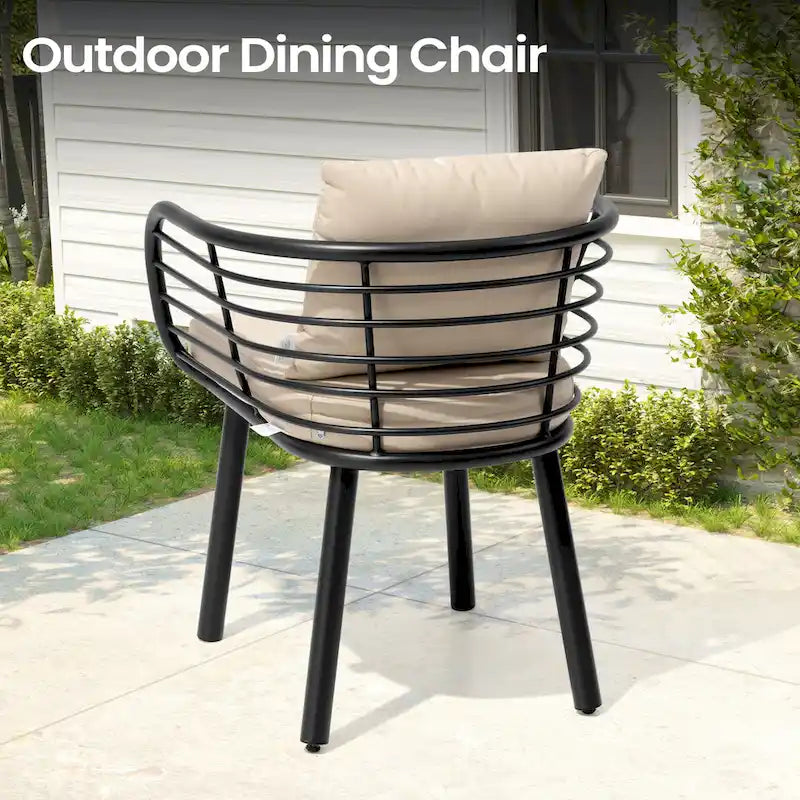 Aluminum Dining Chair with Sunbrella Seat and Back Cushions