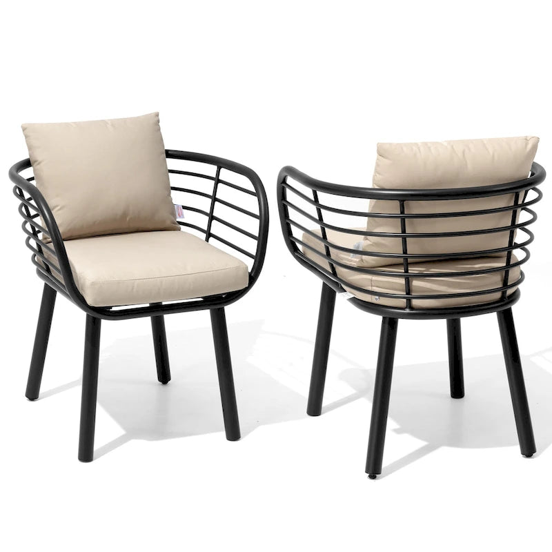Aluminum Dining Chair with Sunbrella Seat and Back Cushions