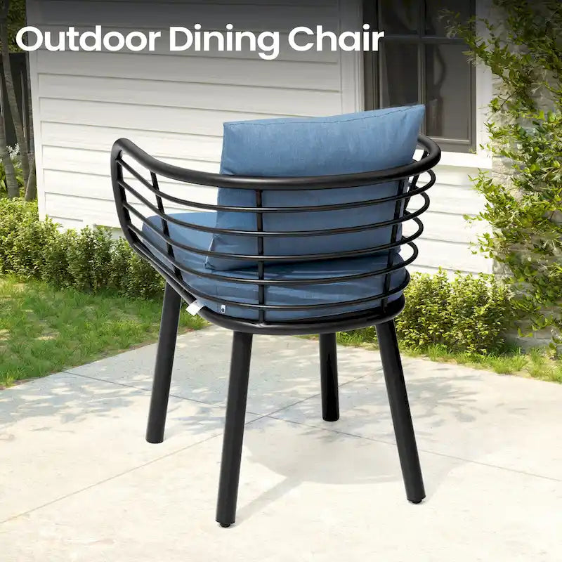 Aluminum Dining Chair with Sunbrella Seat and Back Cushions