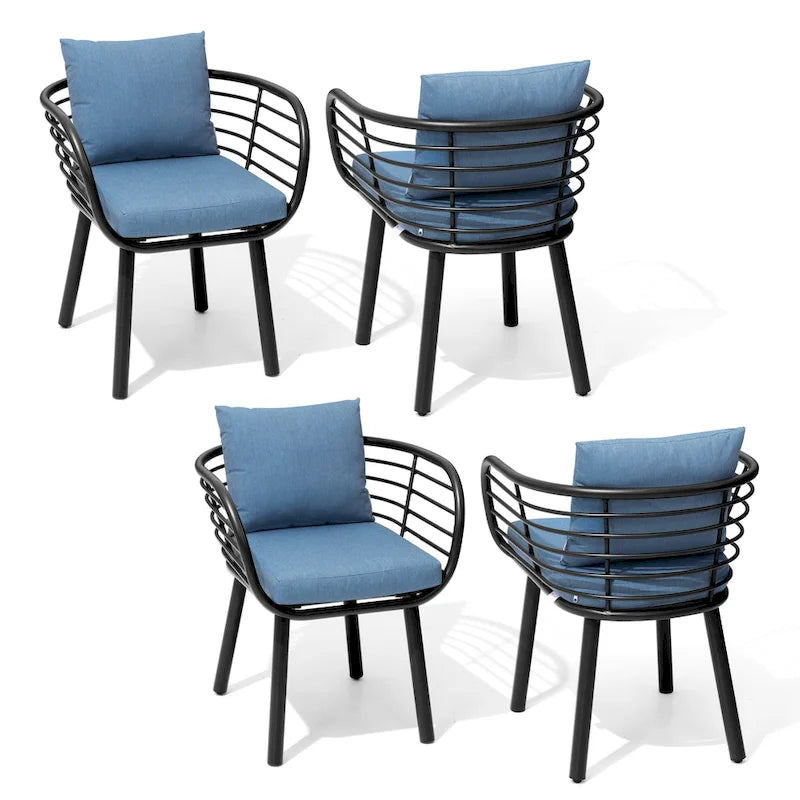 Aluminum Dining Chair with Sunbrella Seat and Back Cushions