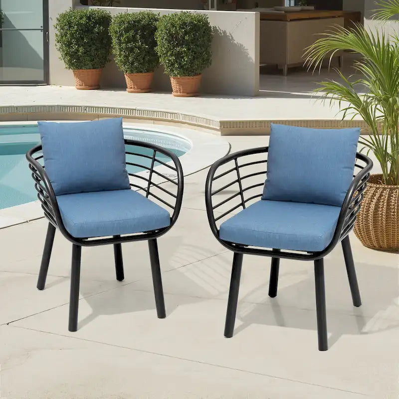 Aluminum Dining Chair with Sunbrella Seat and Back Cushions
