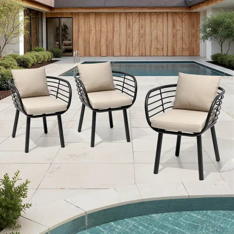 Aluminum Dining Chair with Sunbrella Seat and Back Cushions