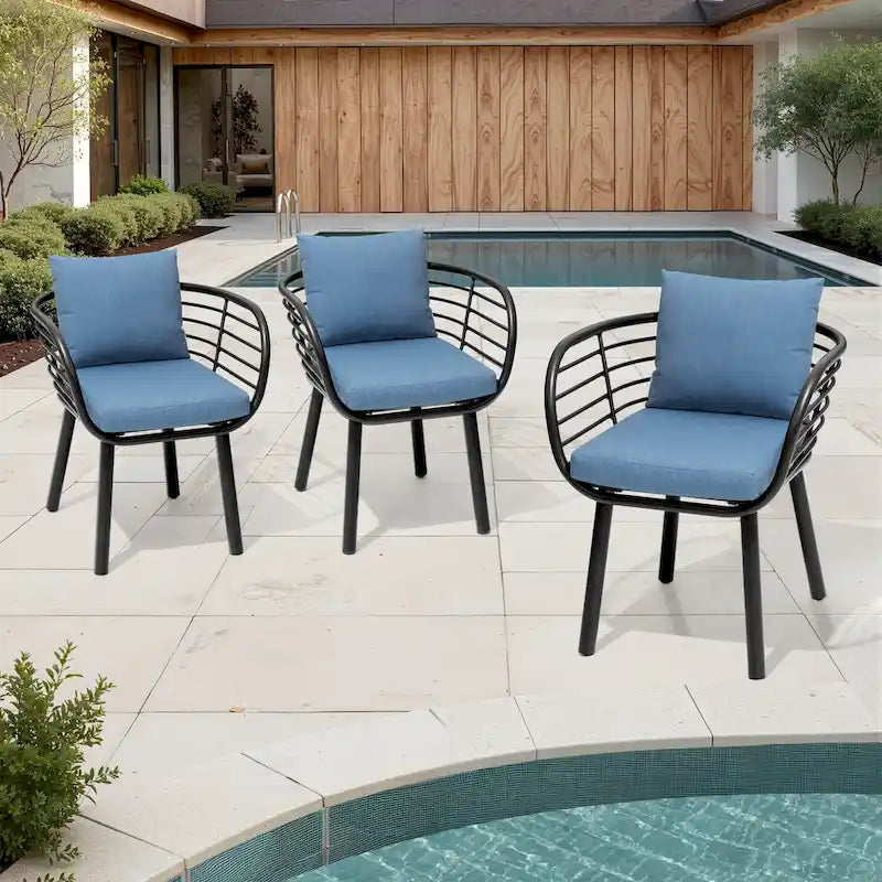 Aluminum Dining Chair with Sunbrella Seat and Back Cushions