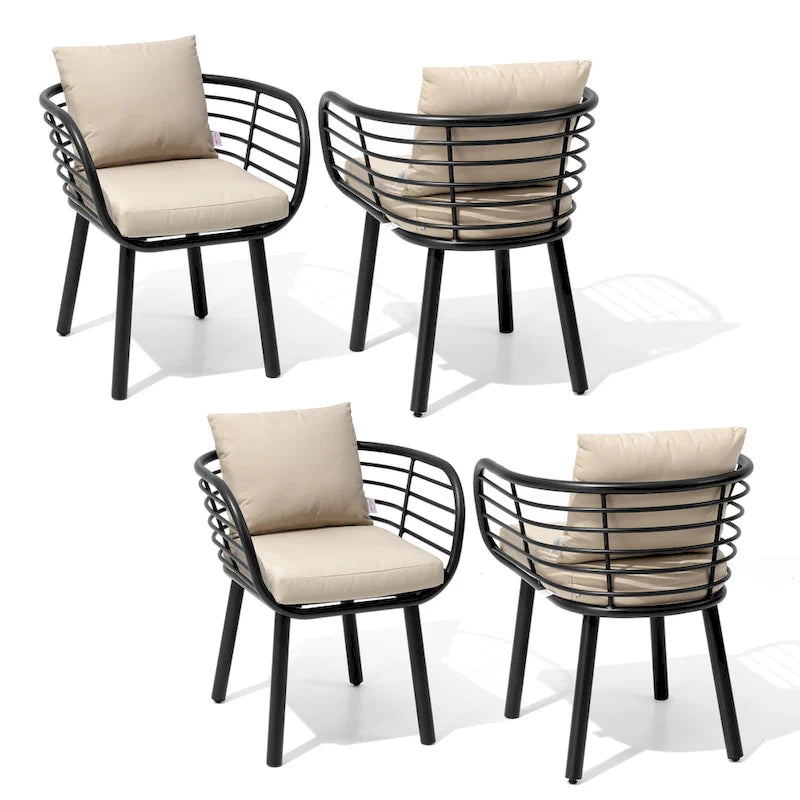 Aluminum Dining Chair with Sunbrella Seat and Back Cushions