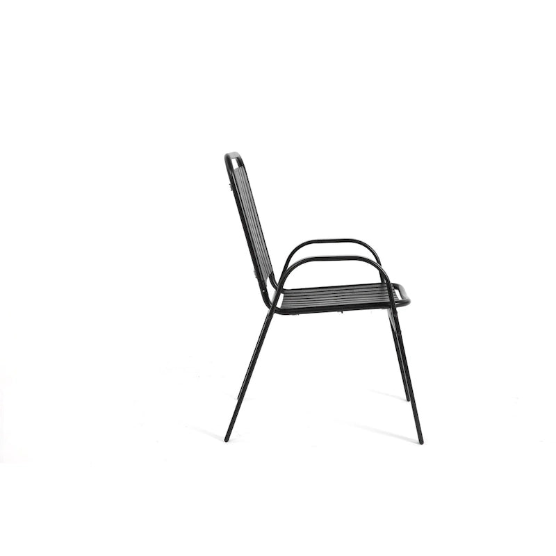 7-Piece Patio Dining Set with 55  Steel Table & Armchairs