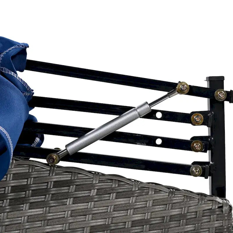 6-Pieces Outdoor Patio PE Rattan Daybed Sunbed with Retractable Canopy and Washable Cushions
