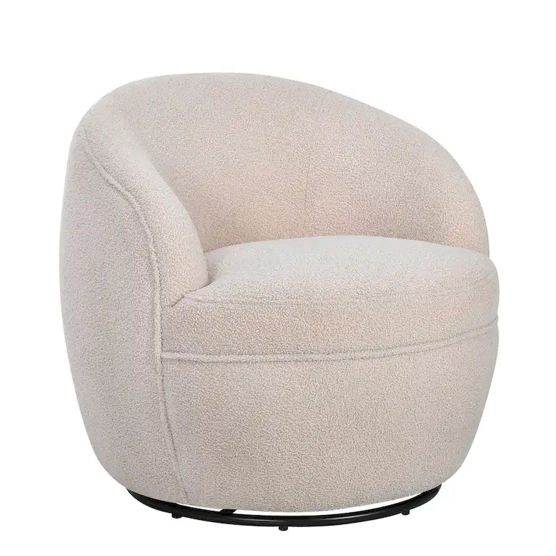 360° Swivel Teddy Sherpa Barrel Chair - Yellow, Blue, Beige, Coral for 1