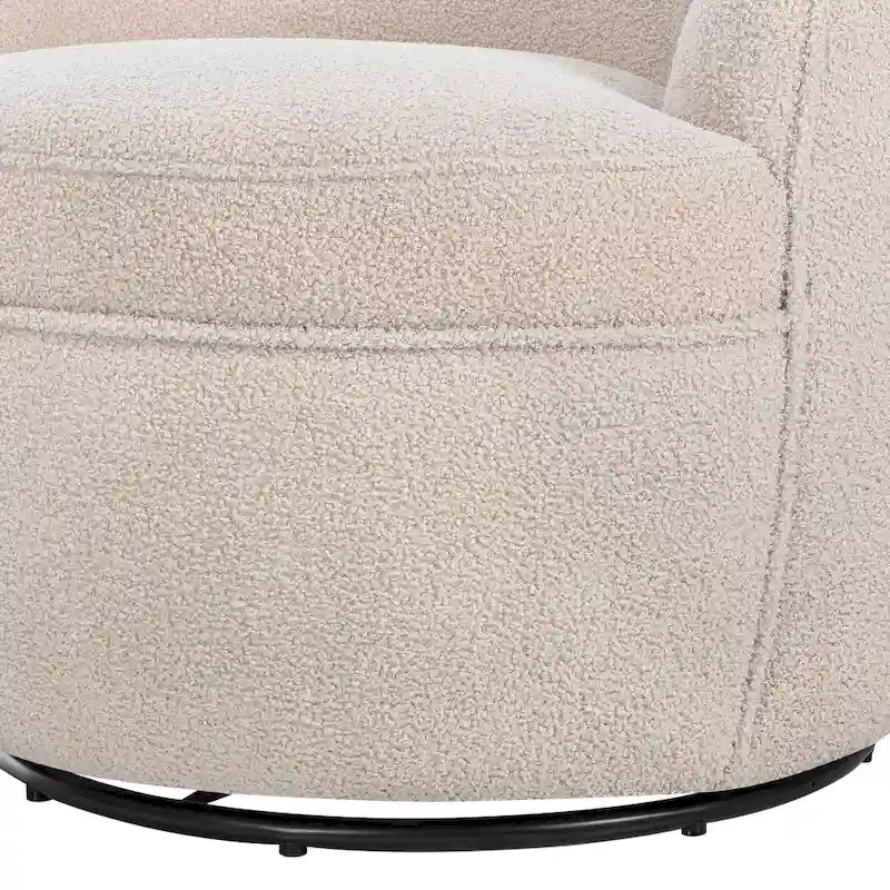 360° Swivel Teddy Sherpa Barrel Chair - Yellow, Blue, Beige, Coral for 1