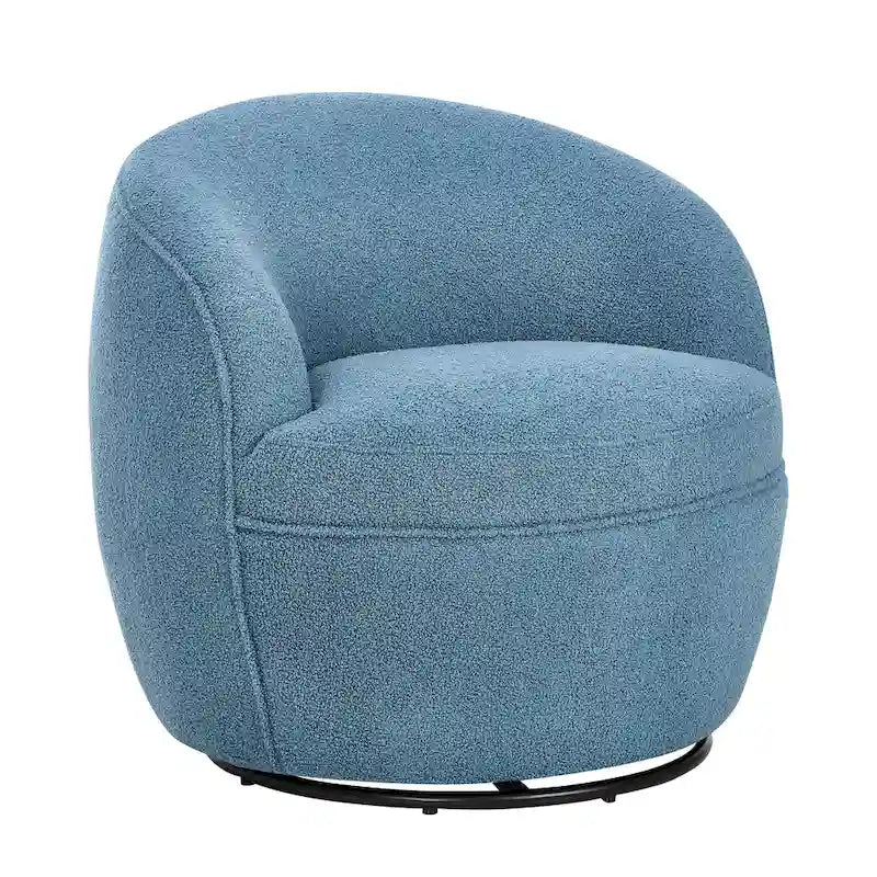 360° Swivel Teddy Sherpa Barrel Chair - Yellow, Blue, Beige, Coral for 1