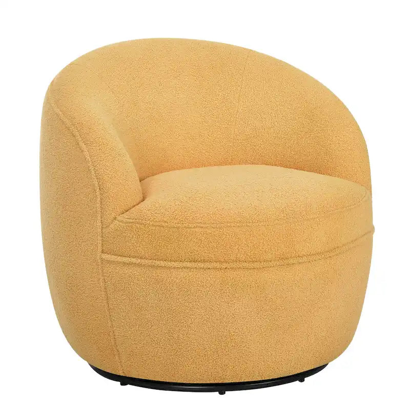 360° Swivel Teddy Sherpa Barrel Chair - Yellow, Blue, Beige, Coral for 1
