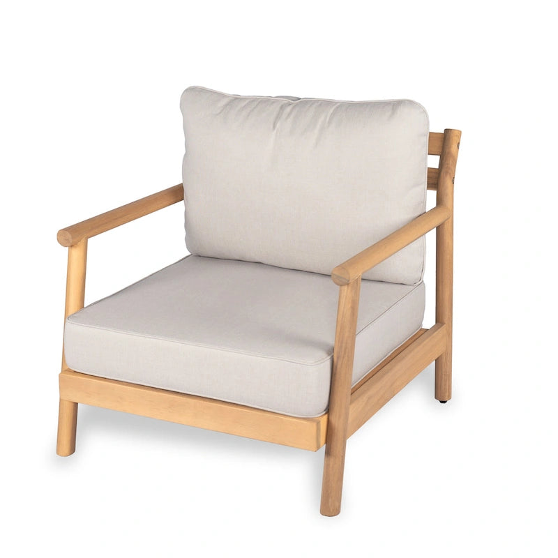 Christopher Knight Home - Dylan Outdoor Acacia Wood Club Chair and Fire Pit Set with Coffee Table