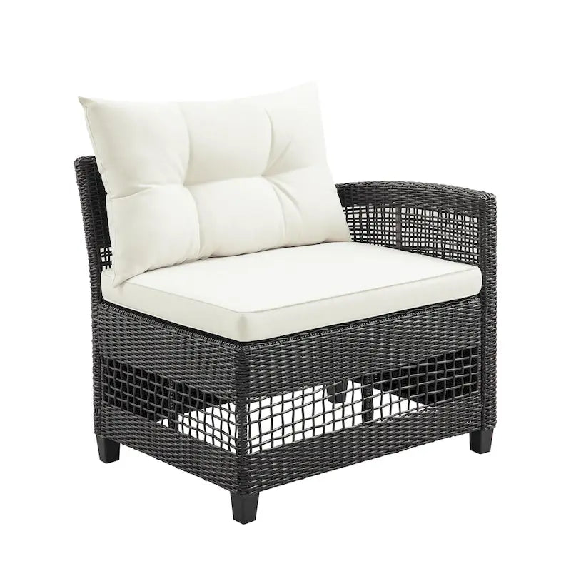 Corvus Fife 4-piece Outdoor Wicker Sectional Set with Round Glass Table