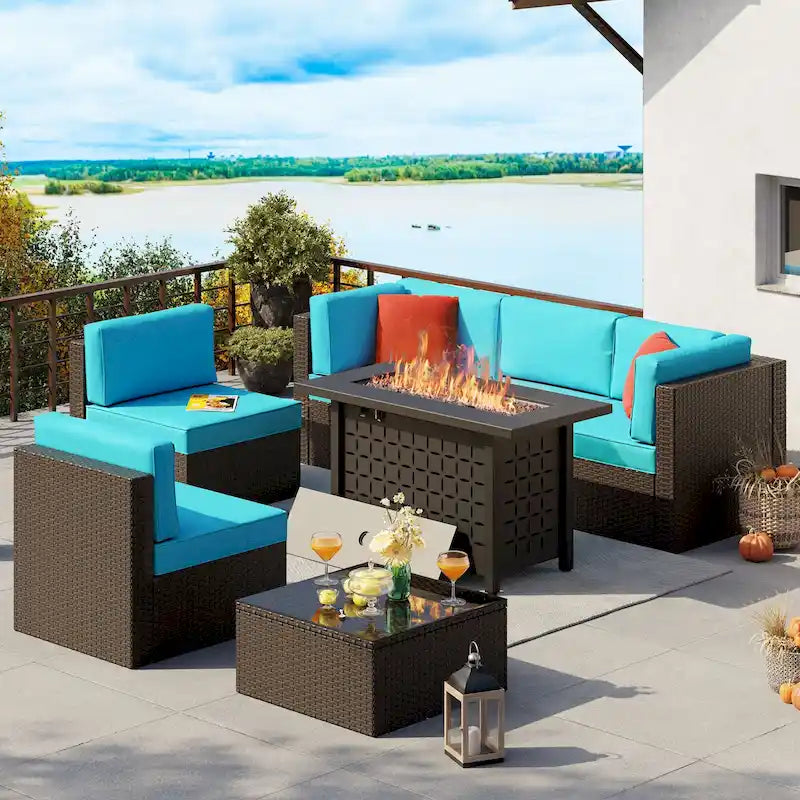 7 Piece Sectional Seating Group With Cushions