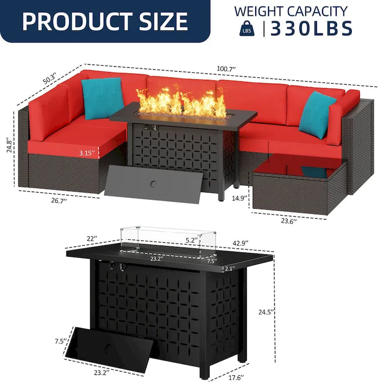 7 Piece Sectional Seating Group With Cushions